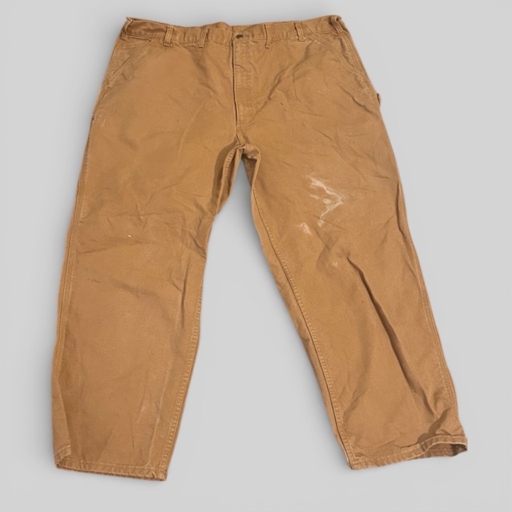 Carhartt distressed retro rugged utility duck pants tan size 46 x 30 men's